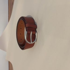 Madewell Perfect Leather Belt Brown and Silver hardware sz Med